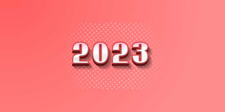 2023新年春节兔年数字字体特效插画背景海报AI矢量设计素材模板【023】